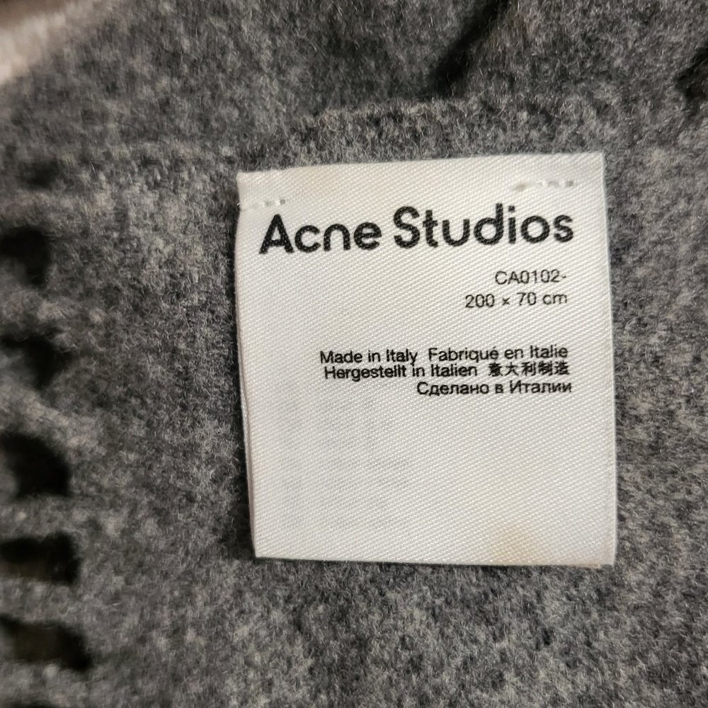 Acne wool scarf oversized - Grey melange - Picture 4 of 4